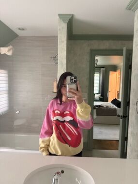 ROLLING STONES Sweatshirt - Pink & Yellow